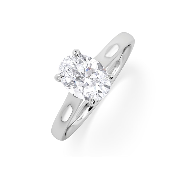 Amora Oval 1.00ct Diamond Engagement Ring G/VS1 Set in 18K White Gold - Image 1