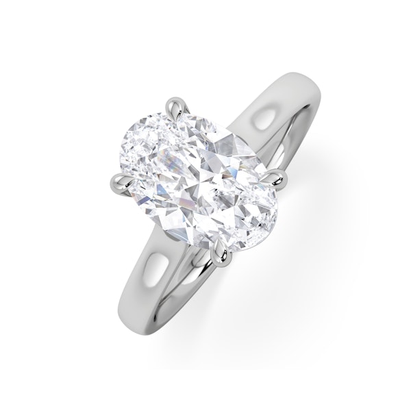 Amora Oval 2.00ct Lab Diamond Engagement Ring F/VS1 Set in 18K White Gold - Image 1