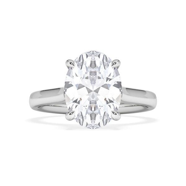 Amora Oval 3.00ct Lab Diamond Engagement Ring G/VS1 Set in Platinum - Image 5