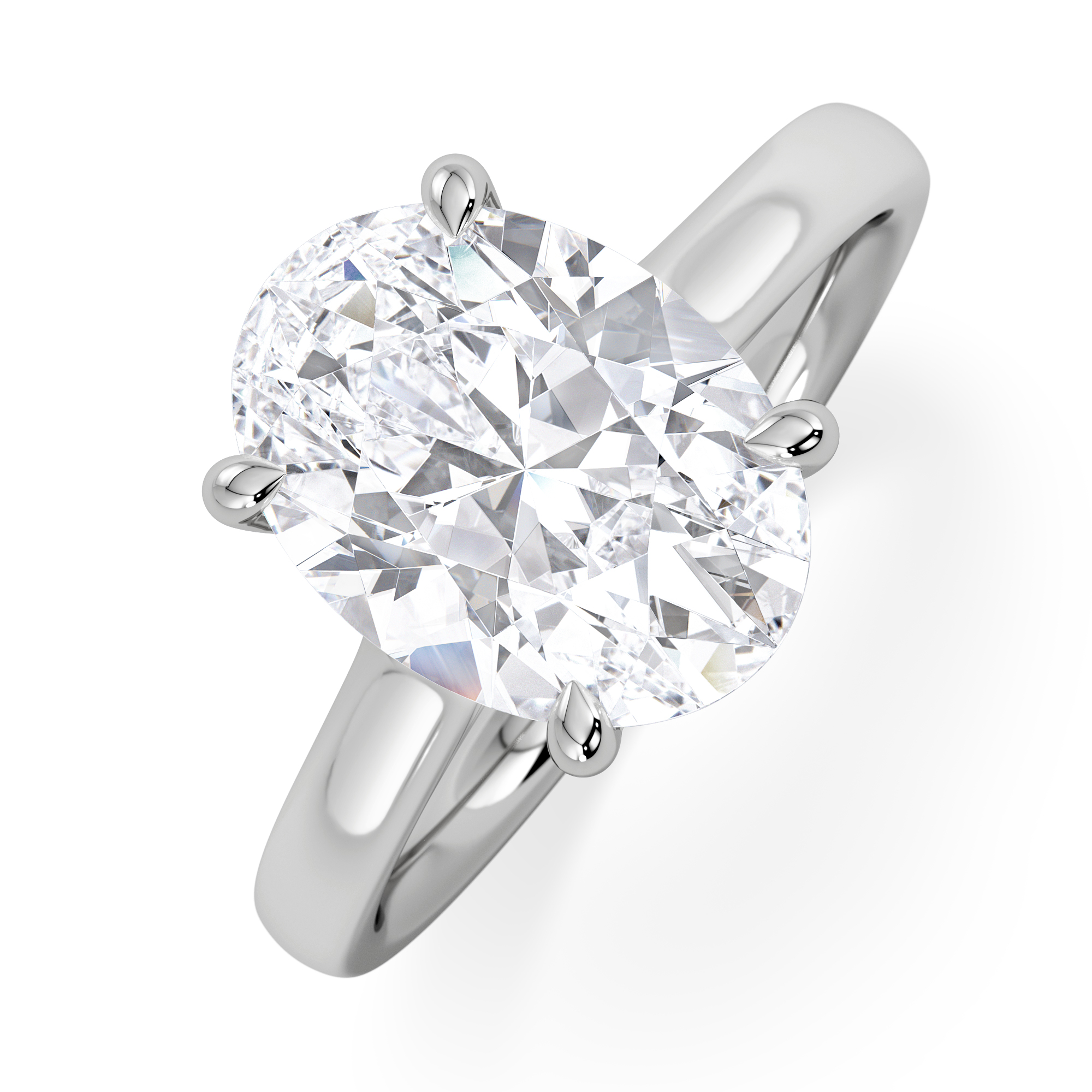 Amora Oval 3.00ct Lab Diamond Engagement Ring G VS1 Set in Platinum