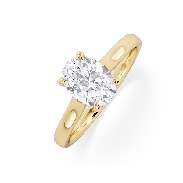 Amora Oval 1.00ct Lab Diamond Engagement Ring F/VS1 Set in 18K Gold - Image 1