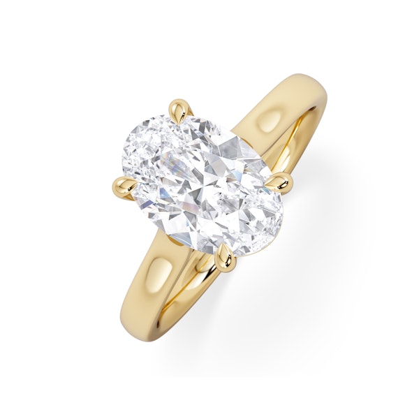Amora Oval 2.00ct Lab Diamond Engagement Ring F/VS1 Set in 18K Gold - Image 1