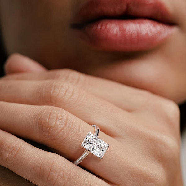 Amora Radiant 3.00ct Lab Diamond Engagement Ring G/VS1 Set in Platinum - Image 6