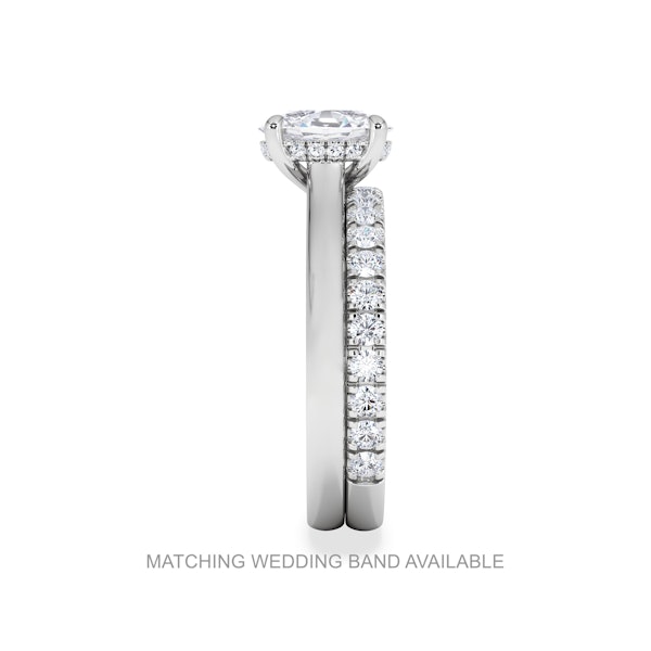 Amora Oval 1.00ct Hidden Halo Diamond Engagement Ring G/VS1 Set in 18K White Gold - Image 7