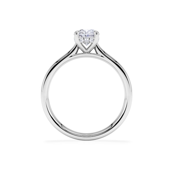 Amora Oval 1.00ct Hidden Halo Lab Diamond Engagement Ring F/VS1 Set in 18K White Gold - Image 3