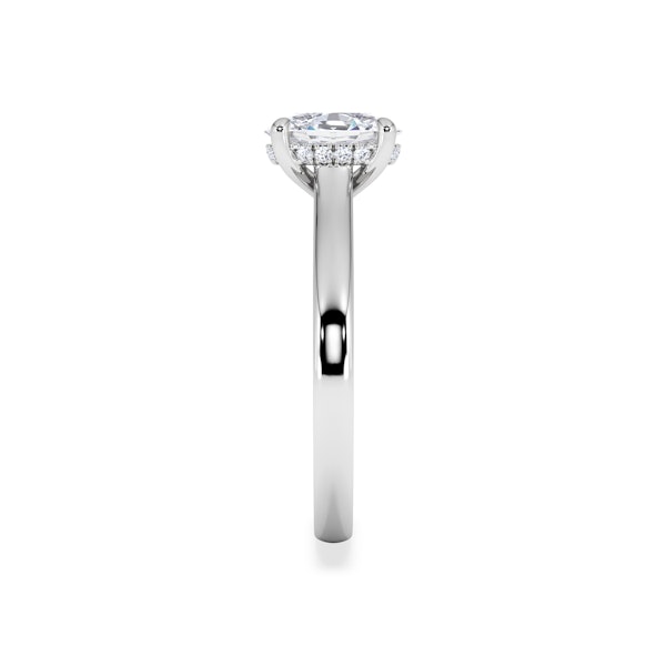 Amora Oval 1.00ct Hidden Halo Lab Diamond Engagement Ring F/VS1 Set in Platinum - Image 4