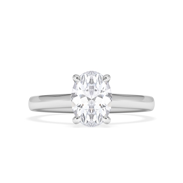Amora Oval 1.00ct Hidden Halo Lab Diamond Engagement Ring F/VS1 Set in 18K White Gold - Image 5