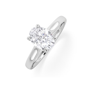 Amora Oval 1.00ct Hidden Halo Lab Diamond Engagement Ring F/VS1 Set in Platinum