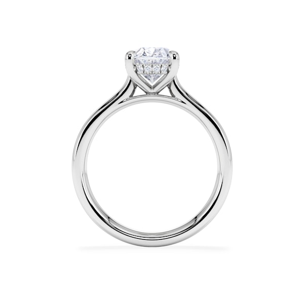 Amora Oval 2.00ct Hidden Halo Lab Diamond Engagement Ring F/VS1 Set in 18K White Gold - Image 3