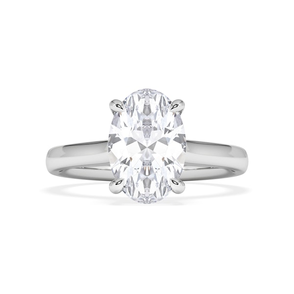Amora Oval 2.00ct Hidden Halo Lab Diamond Engagement Ring F/VS1 Set in 18K White Gold - Image 5