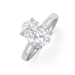 Amora Oval 2.00ct Hidden Halo Lab Diamond Engagement Ring F/VS1 Set in 18K White Gold
