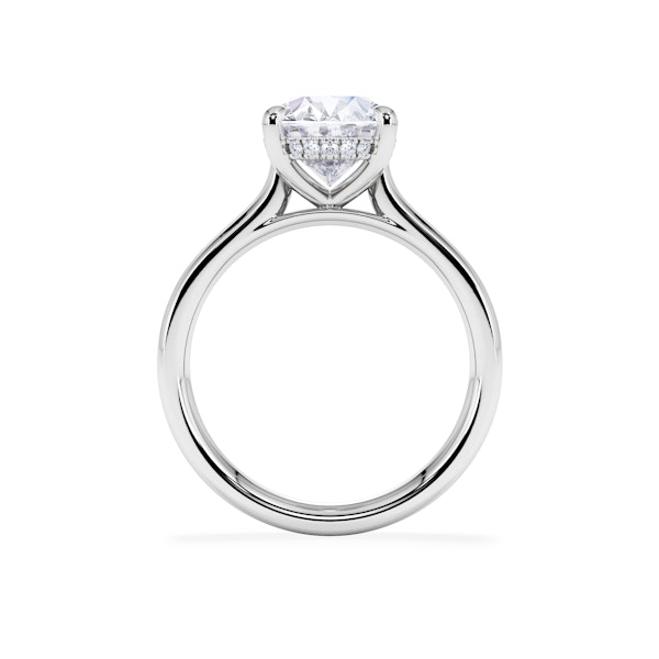 Amora Oval 3.00ct Hidden Halo Lab Diamond Engagement Ring G/VS1 Set in 18K White Gold - Image 3