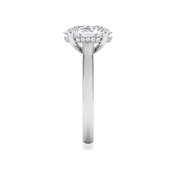Amora Oval 3.00ct Hidden Halo Lab Diamond Engagement Ring G/VS1 Set in 18K White Gold - Image 4