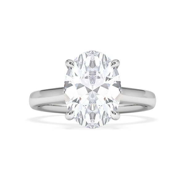 Amora Oval 3.00ct Hidden Halo Lab Diamond Engagement Ring G/VS1 Set in 18K White Gold - Image 5