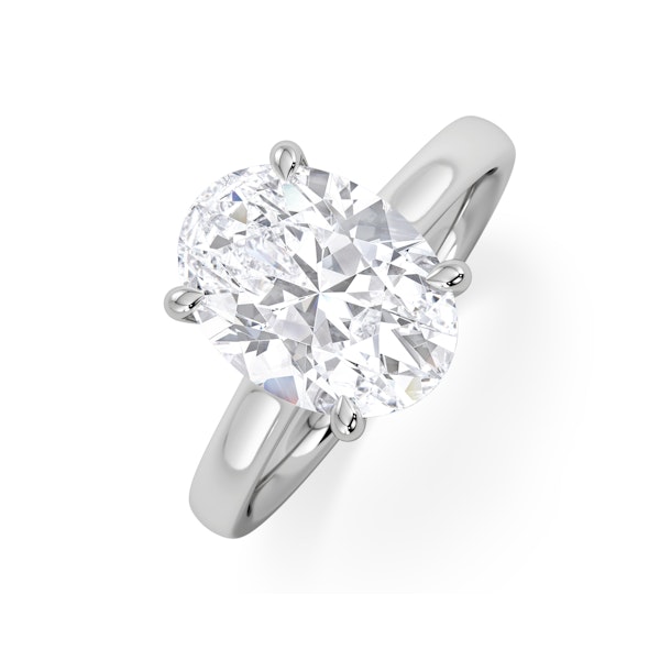 Amora Oval 3.00ct Hidden Halo Lab Diamond Engagement Ring G/VS1 Set in 18K White Gold - Image 1