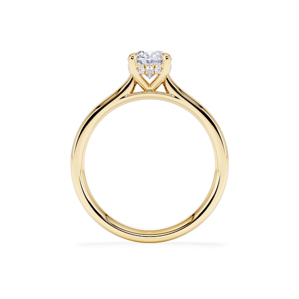 Amora Oval 1.00ct Hidden Halo Lab Diamond Engagement Ring F/VS1 Set in 18K Gold - Image 3