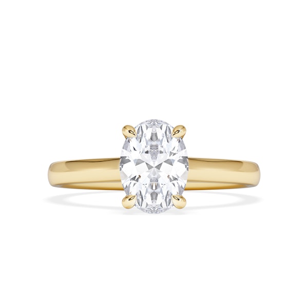 Amora Oval 1.00ct Hidden Halo Lab Diamond Engagement Ring F/VS1 Set in 18K Gold - Image 5