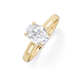Amora Oval 1.00ct Hidden Halo Lab Diamond Engagement Ring F/VS1 Set in 18K Gold