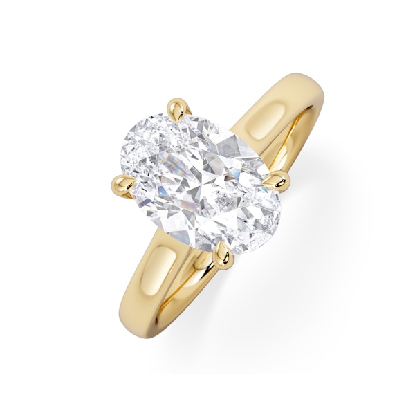 Amora Oval 2.00ct Hidden Halo Lab Diamond Engagement Ring F/VS1 Set in 18K Gold - Image 1