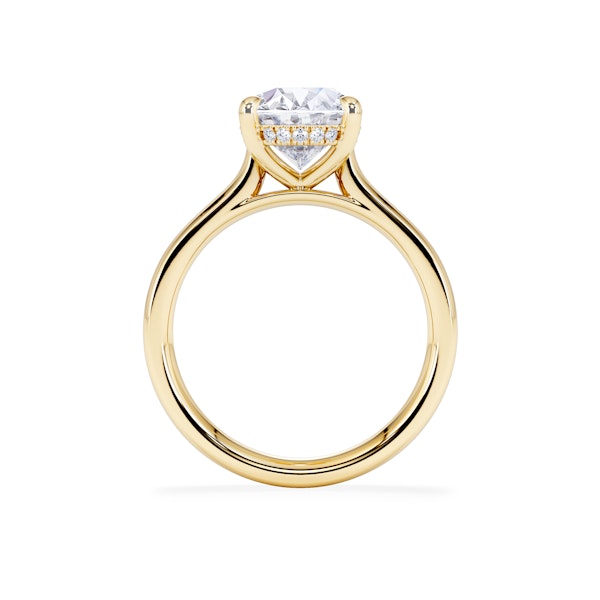 Amora Oval 3.00ct Hidden Halo Lab Diamond Engagement Ring G/VS1 Set in 18K Gold - Image 3