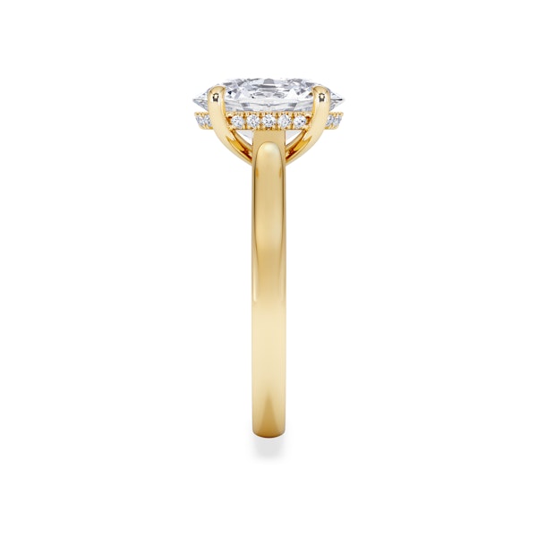 Amora Oval 3.00ct Hidden Halo Lab Diamond Engagement Ring G/VS1 Set in 18K Gold - Image 4