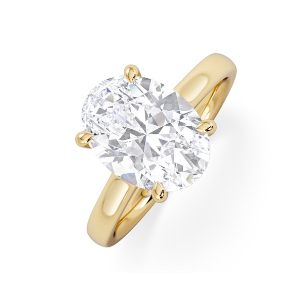 Amora Oval 3.00ct Hidden Halo Lab Diamond Engagement Ring G/VS1 Set in 18K Gold - Image 1