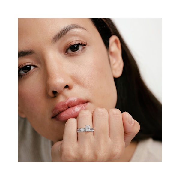 Amora Radiant 1.00ct Hidden Halo Diamond Engagement Ring G/VS1 Set in 18K White Gold - Image 8