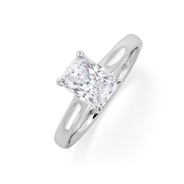 Amora Radiant 1.00ct Hidden Halo Lab Diamond Engagement Ring F/VS1 Set in Platinum - Image 1