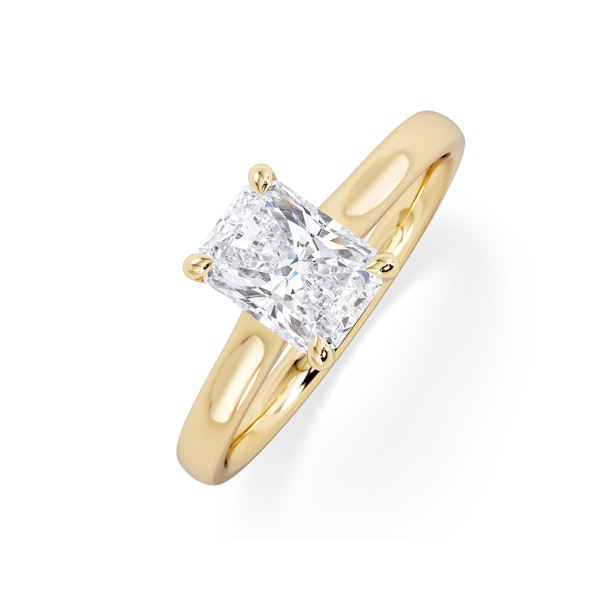 Amora Radiant 1.00ct Hidden Halo Lab Diamond Engagement Ring F/VS1 Set in 18K Gold - Image 1