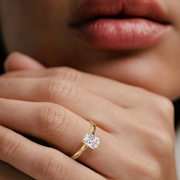 Amora Radiant 1.00ct Hidden Halo Diamond Engagement Ring G/VS1 Set in 18K Gold - Image 6