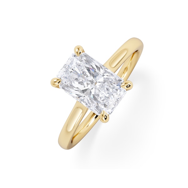 Amora Radiant 2.00ct Hidden Halo Lab Diamond Engagement Ring F/VS1 Set in 18K Gold - Image 1
