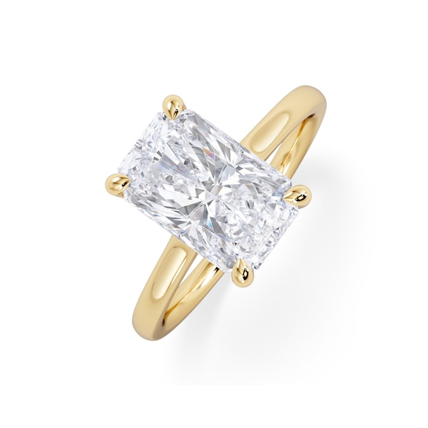Amora Radiant 3.00ct Hidden Halo Lab Diamond Engagement Ring G/VS1 Set in 18K Gold - Image 1