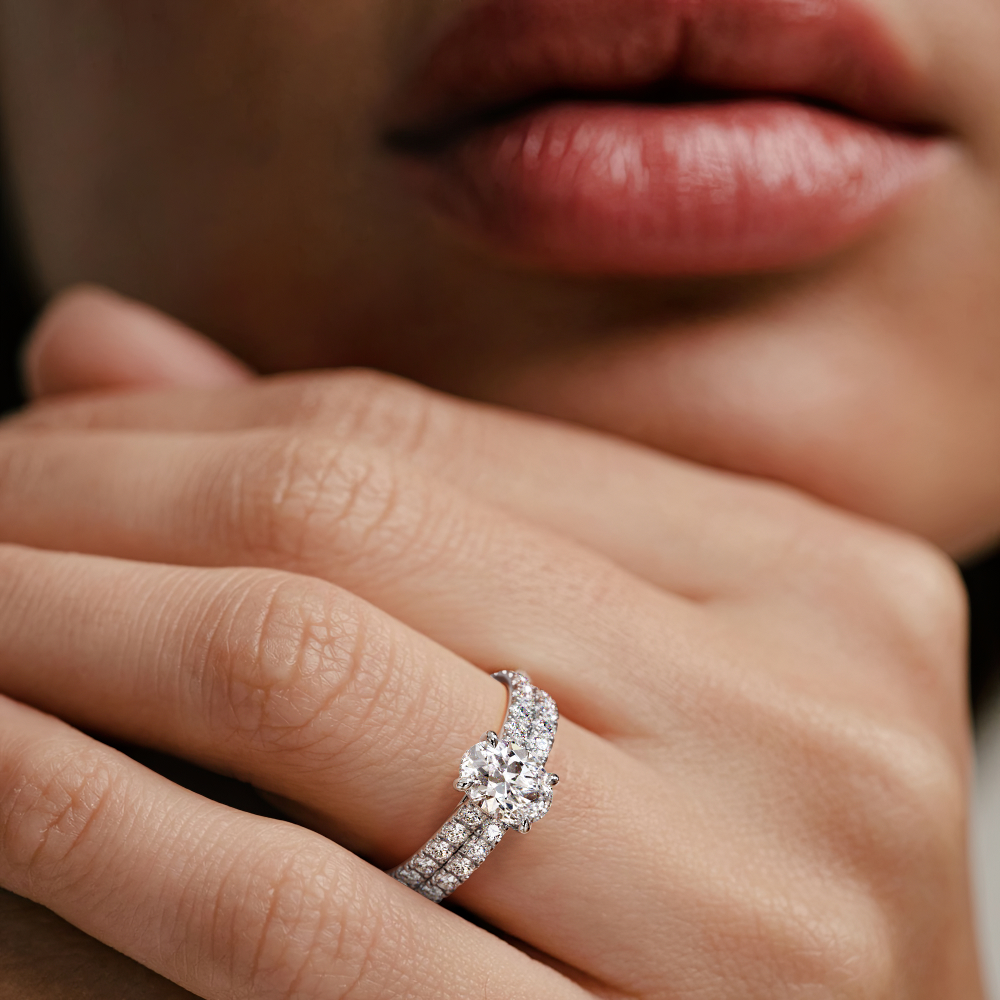 Oblong diamond ring hot sale
