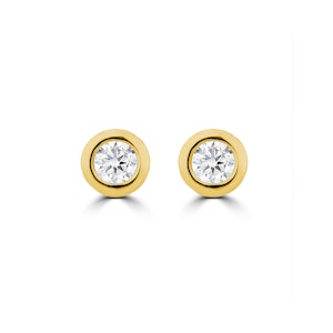 0.10ct Lab Diamond Rub Over Stud Earrings in 9K Gold - 4mm