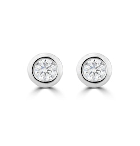 0.20ct Lab Diamond Rub Over Stud Earrings in 9K White Gold - 4.6mm