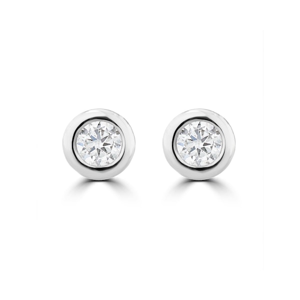 0.20ct Lab Diamond Rub Over Stud Earrings in 9K White Gold - 4.6mm - Image 1
