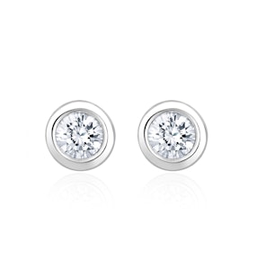 0.30ct Lab Diamond Rub Over Stud Earrings in 9K White Gold - 5.2mm