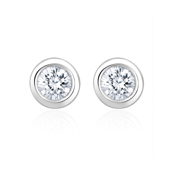 0.50ct Lab Diamond Rub Over Stud Earrings in 9K White Gold - 5.6mm - Image 1