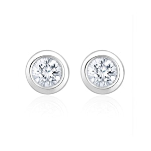 0.50ct Lab Diamond Rub Over Stud Earrings in 9K White Gold - 5.6mm