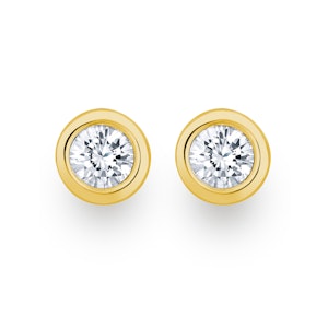 0.50ct Lab Diamond Rub Over Stud Earrings in 9K Gold - 5.6mm