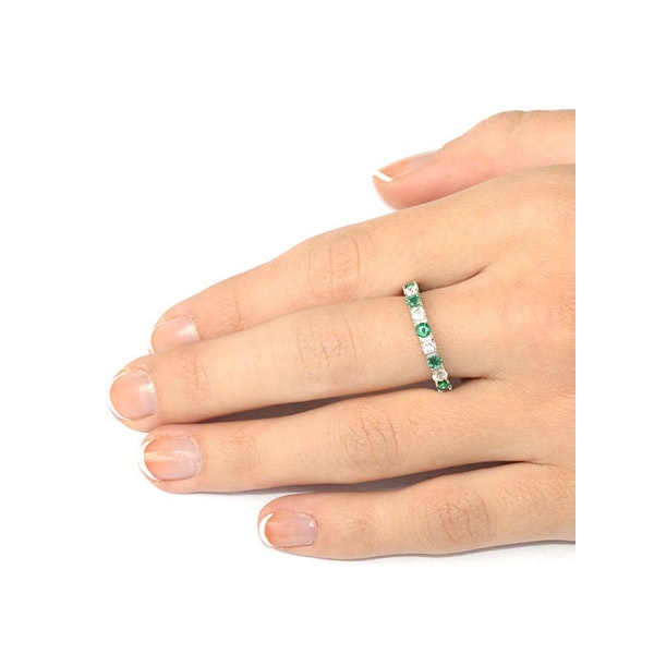 Emerald 0.70ct H/SI Diamond Platinum Eternity Ring Item HG20-322GJUS - Image 3