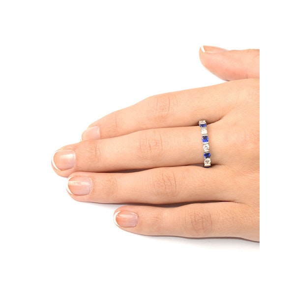 Sapphire 1.70ct And G/VS Diamond 18KW Gold Eternity Ring HG36-422UXUY - Image 3
