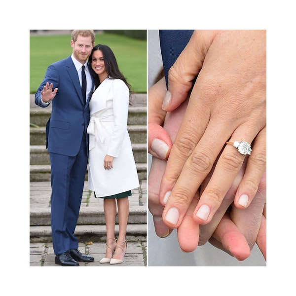 3 Stone Meghan Diamond Engagement Ring 1CT G/SI1 in Platinum - Image 4