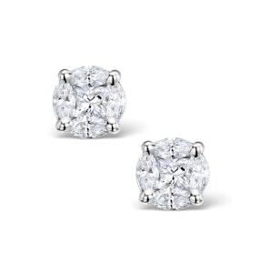 Diamond Earrings 2.00ct Look Galileo Style 0.74ct in 18K White Gold