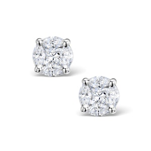Diamond Earrings 2.00ct Look Galileo Style 0.74ct in Platinum