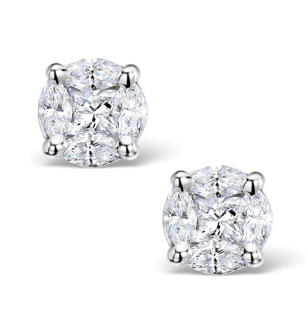 Diamond Earrings 2.00ct Look Galileo Style 0.74ct in Platinum - image 1