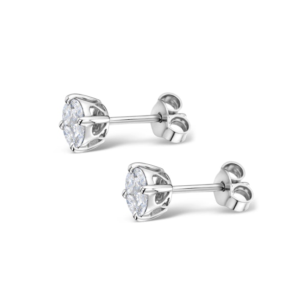 Diamond Earrings 2.00ct Look Galileo Style 0.74ct in 18K White Gold - Image 2