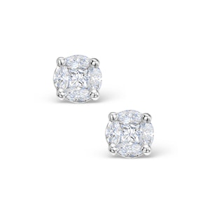 Diamond Earrings 1.00ct Look Galileo Style - 0.30ct in Platinum