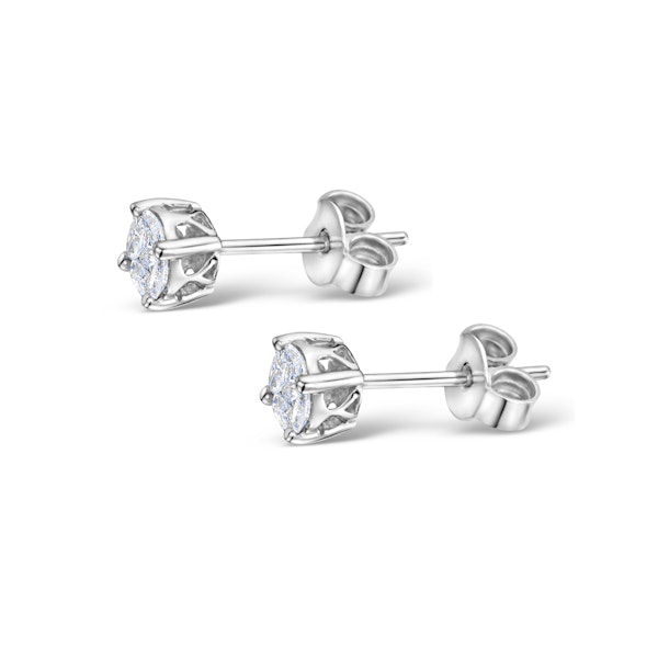 Diamond Earrings 1.00ct Look Galileo Style - 0.30ct in 18K White Gold - Image 2