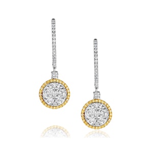 18K White Gold Alessia 2.50ct Diamond and Yellow Diamond Halo Earrings